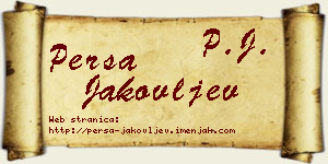 Persa Jakovljev vizit kartica